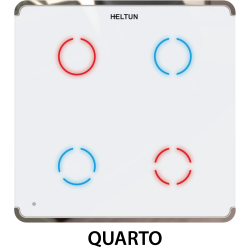 HE-TPS04-SK Touch Panel Switch, Z-Wave Plus v2 700-serien, 4 knapper, 2x indgange, 4x 5A udgange